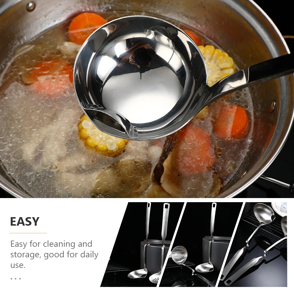 

Oil Filter Spoon Cooking Strainer for Deep Fryer Stainless Kitchen Steel Silver Soup Separator