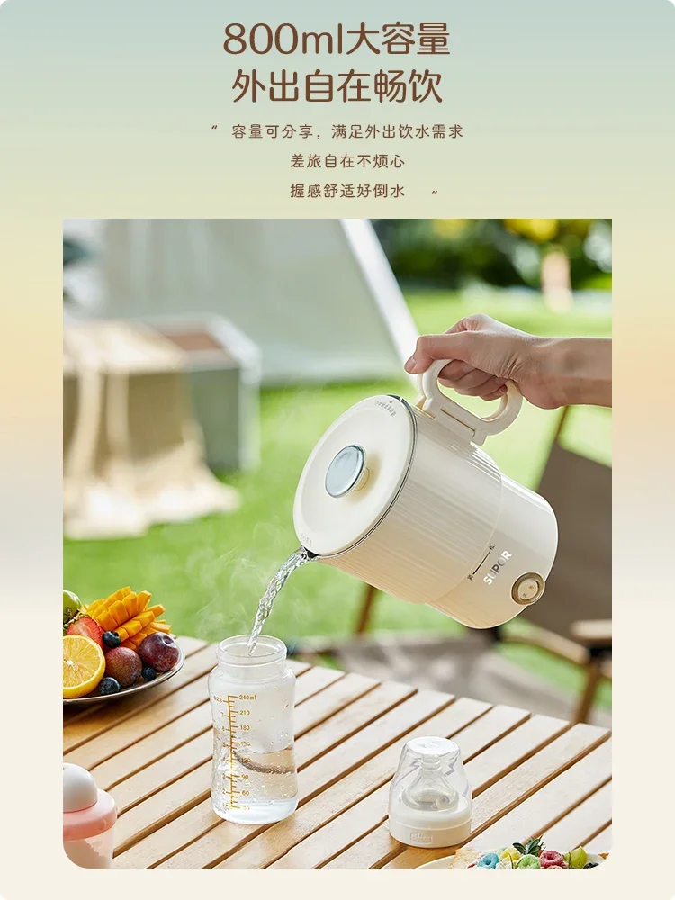 220 В складной мини-портативный электрический чайник из нержавеющей стали для домашнего использования, изолированный цельный дорожный чайник