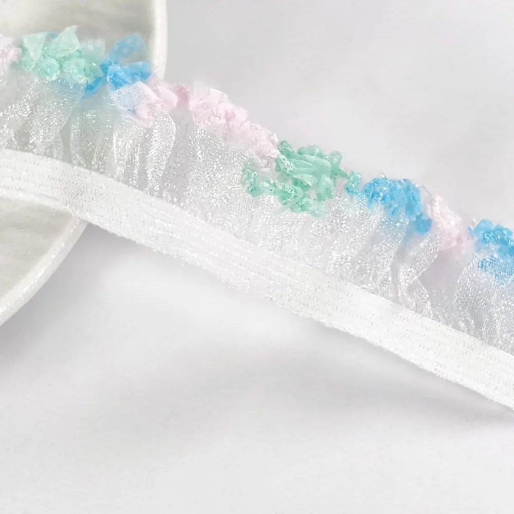 2cm Unilateral Fungus Elastic Band Lace Skirt Handmade Diy Clothing Accessories High-value Decorative Ribbons