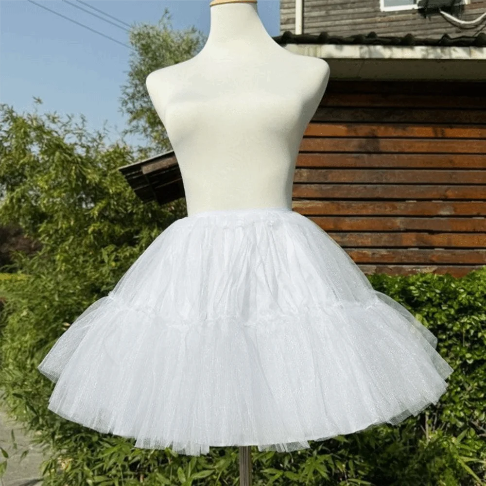Boneless Design Lolita Petticoat Soft Mesh 30/35/40/45cm Crinoline Underskirt Ruffled Elastic Waist Ball Gown Underskirt