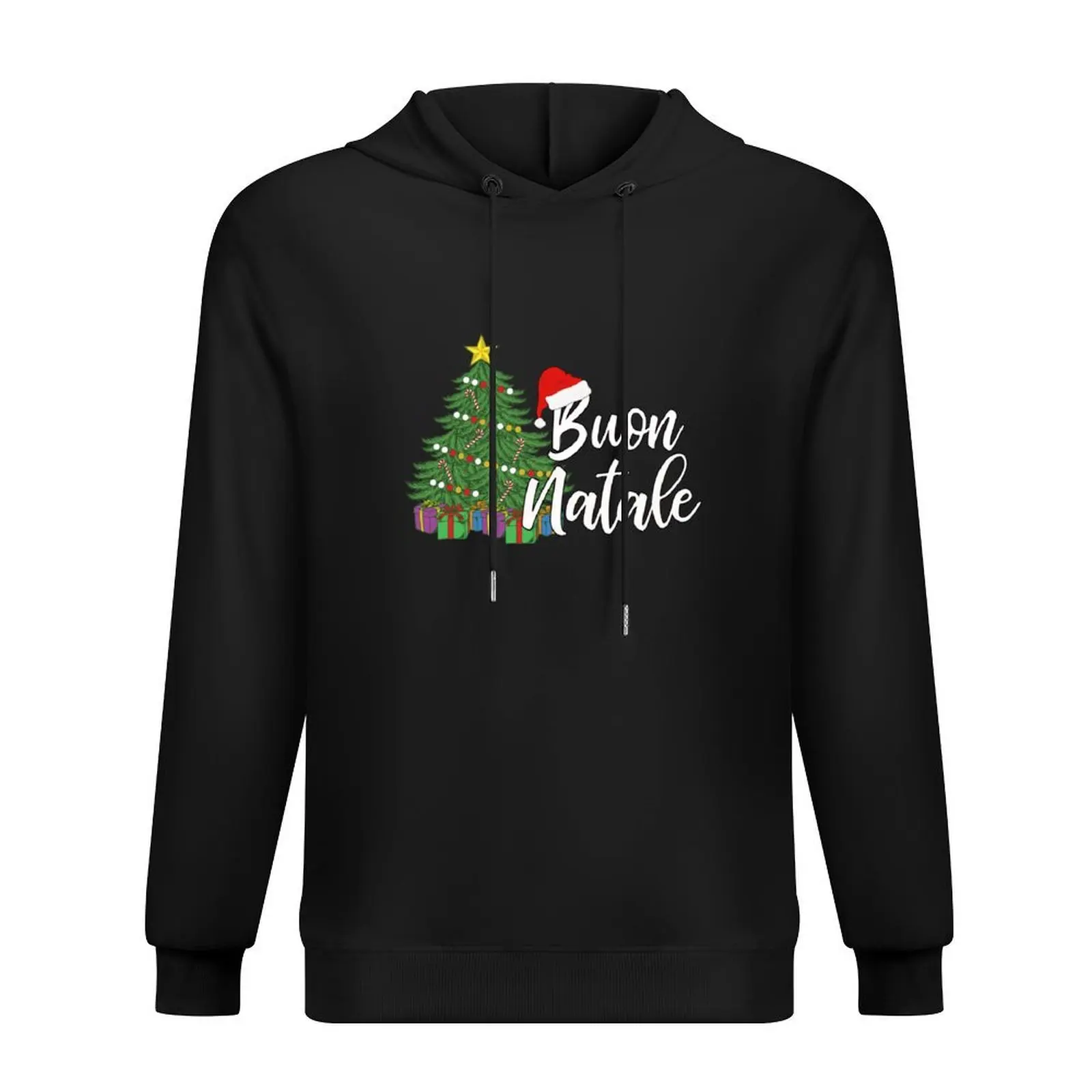 عيد الميلاد الإيطالي Tanti Auguri عيد ميلاد سعيد Buon Natale هوديي ملابس رجالي ملابس أنيمي هوديي ملابس الشارع الشهير