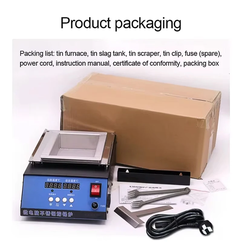 JH 282B Solder Pot Tin Melting Furnace 2400W Thermoregulation 30-400°C Adjustable Desoldering Bath 50mm to 350mm Tank