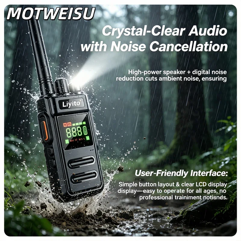 

Новая портативная рация дальнего действия с функцией двусторонней связи, перезаряжаемая, с фонариком, кристально чистым звуком и 16 каналами