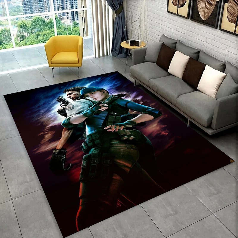 3D R-Resident Evil Leon Game Cartoon Carpet Rug for Bedroom Living Room Sofa Playroom Doormat Home Decor,Kid Area Rug Non-slip