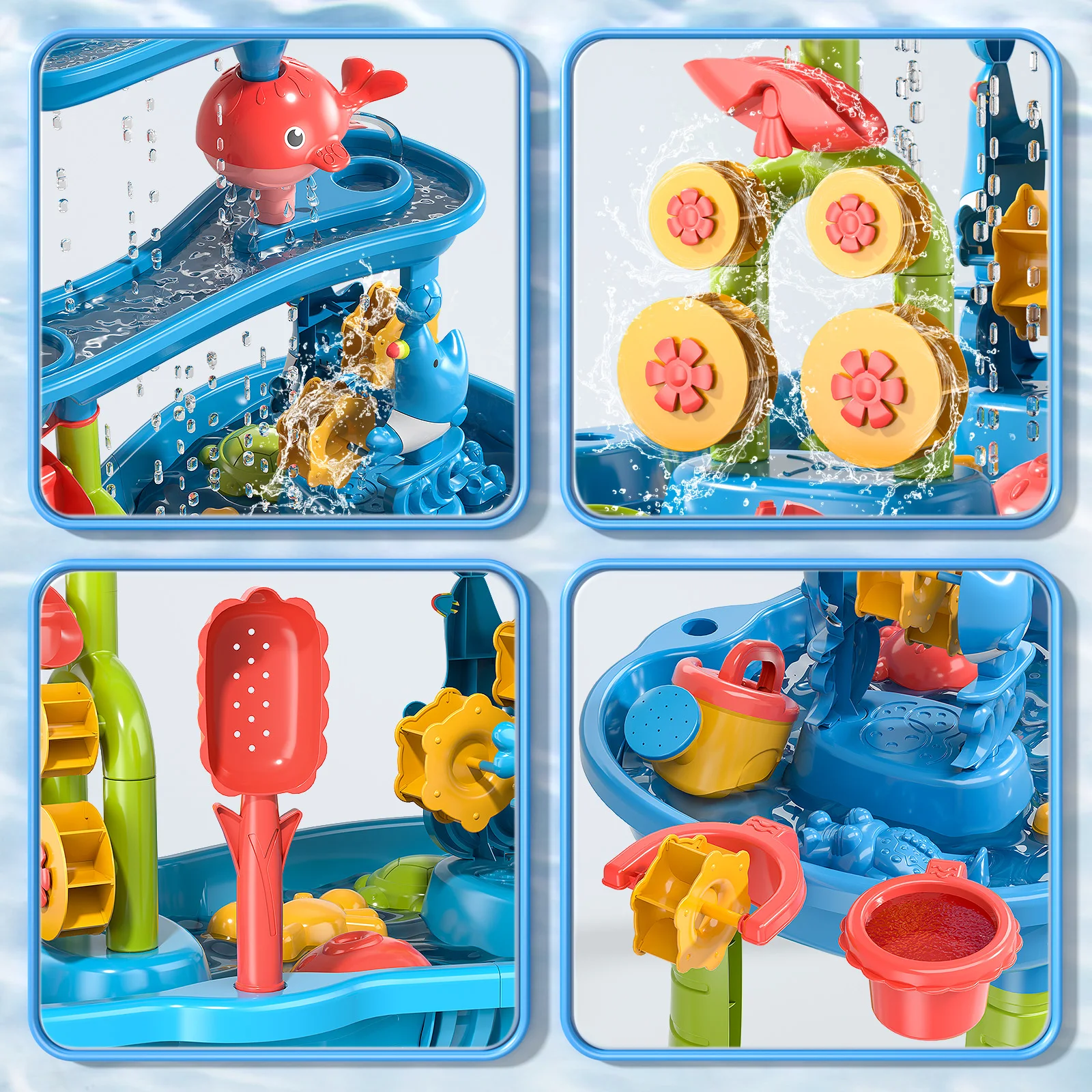 Sand and water table children's beach fun diy outdoor sand table toy set for 3-5 year old boys and girls