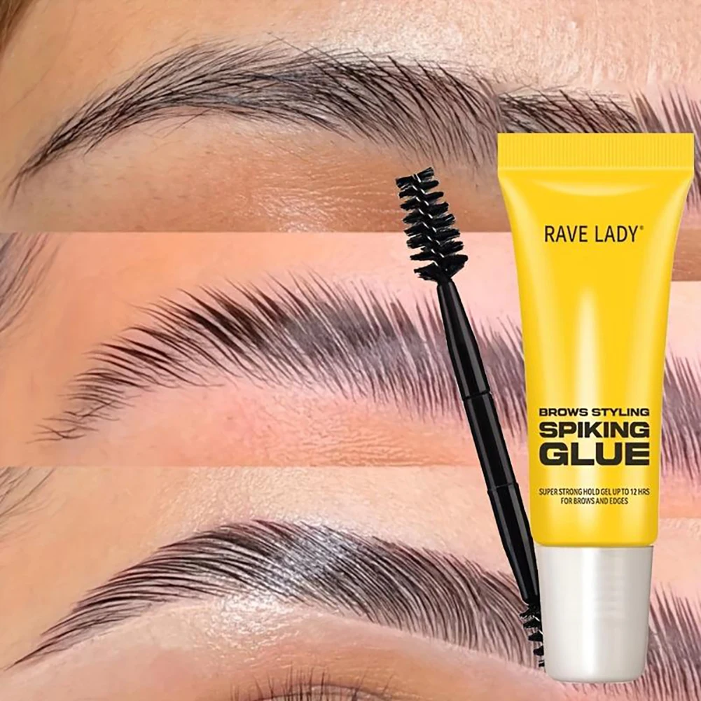 1/2/3 Stück Augenbrauen-Styling-Gel mit Pinsel, wasserfest, schweißfest, super stark haltendes Gel, bis zu 12 Stunden Halt, Kleber, Augenbrauenverstärker-Werkzeug – Detail 4