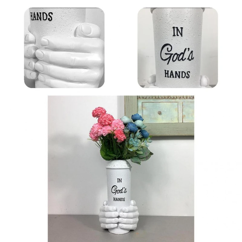 Collections Etc In God's Hands Memorial Flower Vase Ground Stake