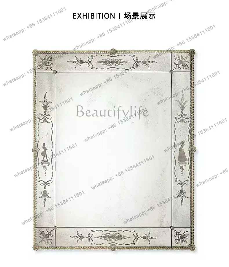 Premium makeup decorative mirror bathroom European home wall mirror