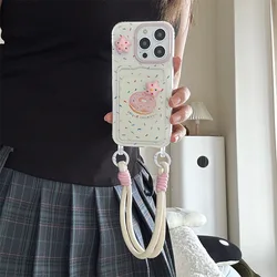 Card bag transparent painted polka dot donut 3D star phone case For iPhone 16 15 14 Plus X XS XR 11 12 13 Pro Max Cases Cover