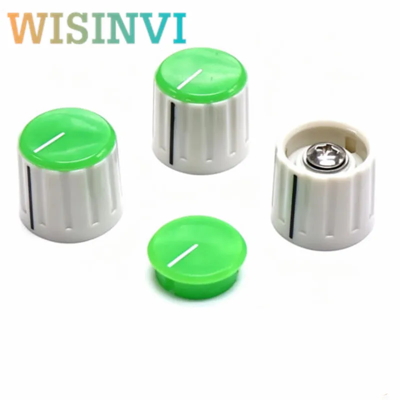 2pcs KN115 Locking Potentiometer Knob Cap 21×19.5mm 6mm Round Hole Brass Core Screw Fasten Top Cover Rotary Volume Control Knob