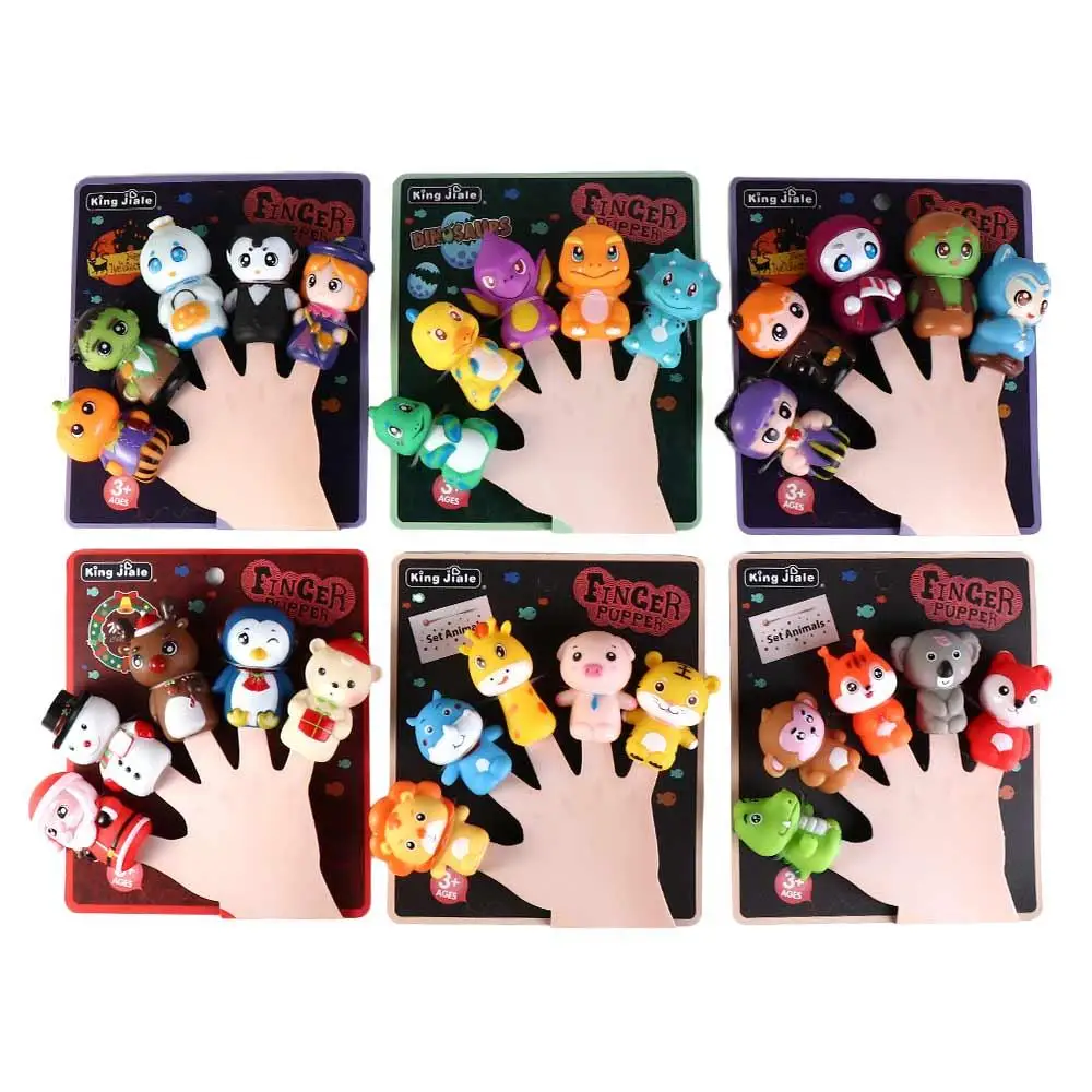 Animal Head Gloves Animal  Toys Cartoon Animal Animal Head Gloves Dinosaur Hand Puppet Fingers Puppets Tiny Hands Toys