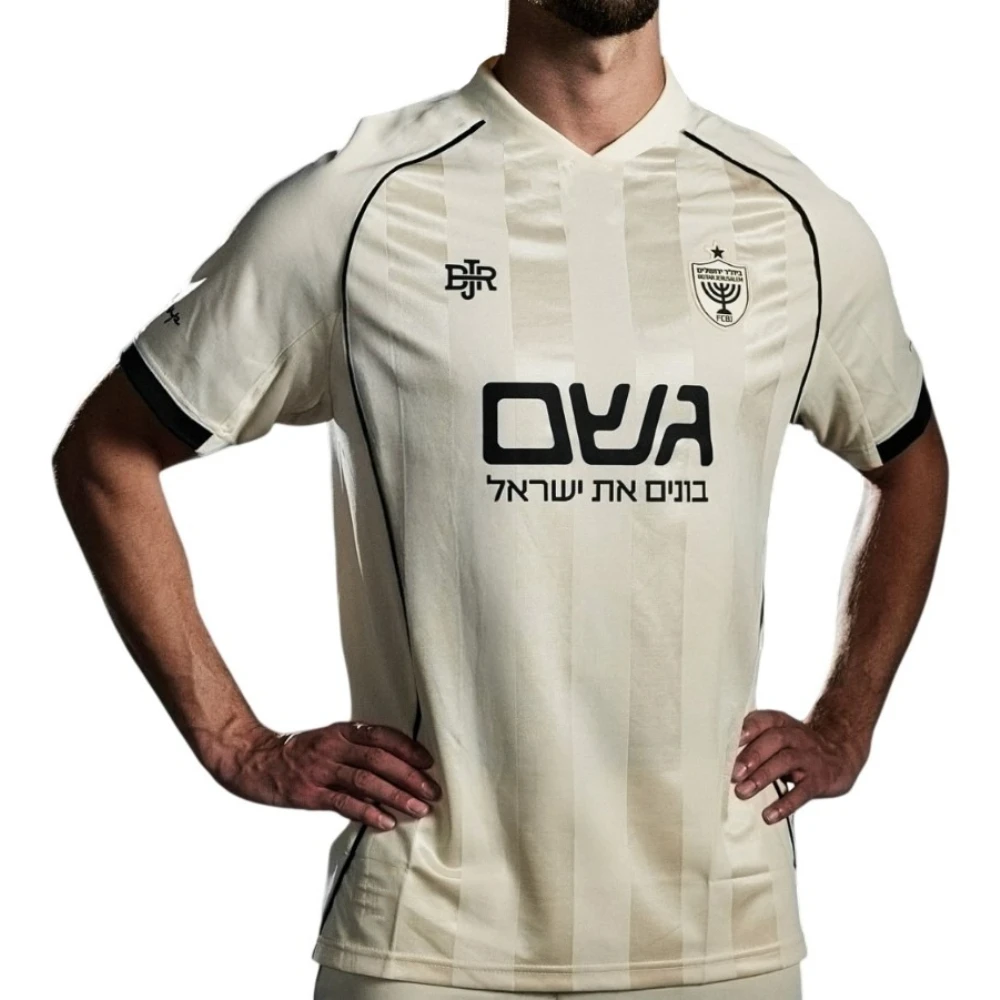 New Beitar Jerusalem Men's 3D Printed Black Yellow Lion Match Dress Breathable Mesh Short Sleeve Football Training Dress