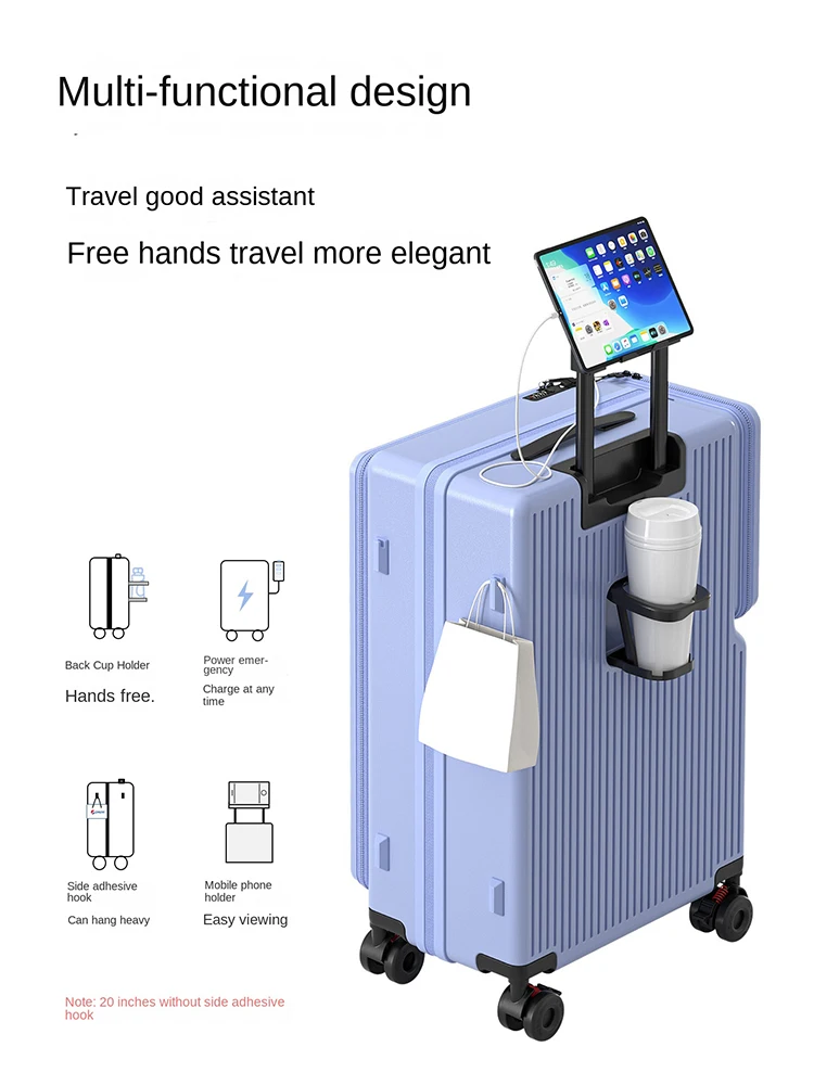 Многофункциональный чемодан 20-28 с боковым отверстием и крышкой, дорожный чемодан с передним отверстием, расширяемый 1:9, чемодан для салона с глубоким отделением