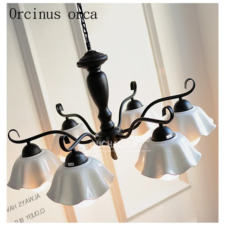 Korean chandelier ceramic garden children's room Nordic modern minimalist living room dining room kitchen lamps image 5