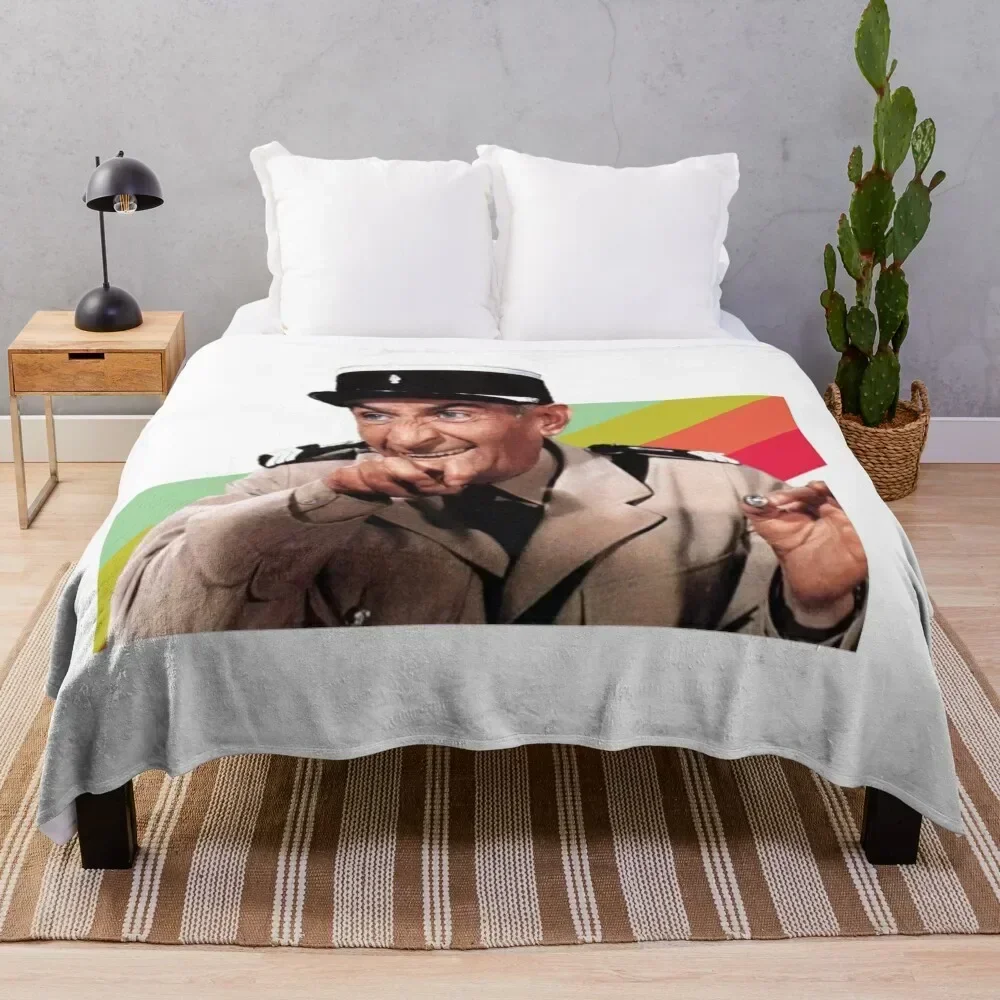 

Louis de Funes Grimace Throw Blanket All Weather Soft Throw Blanket for Sofa