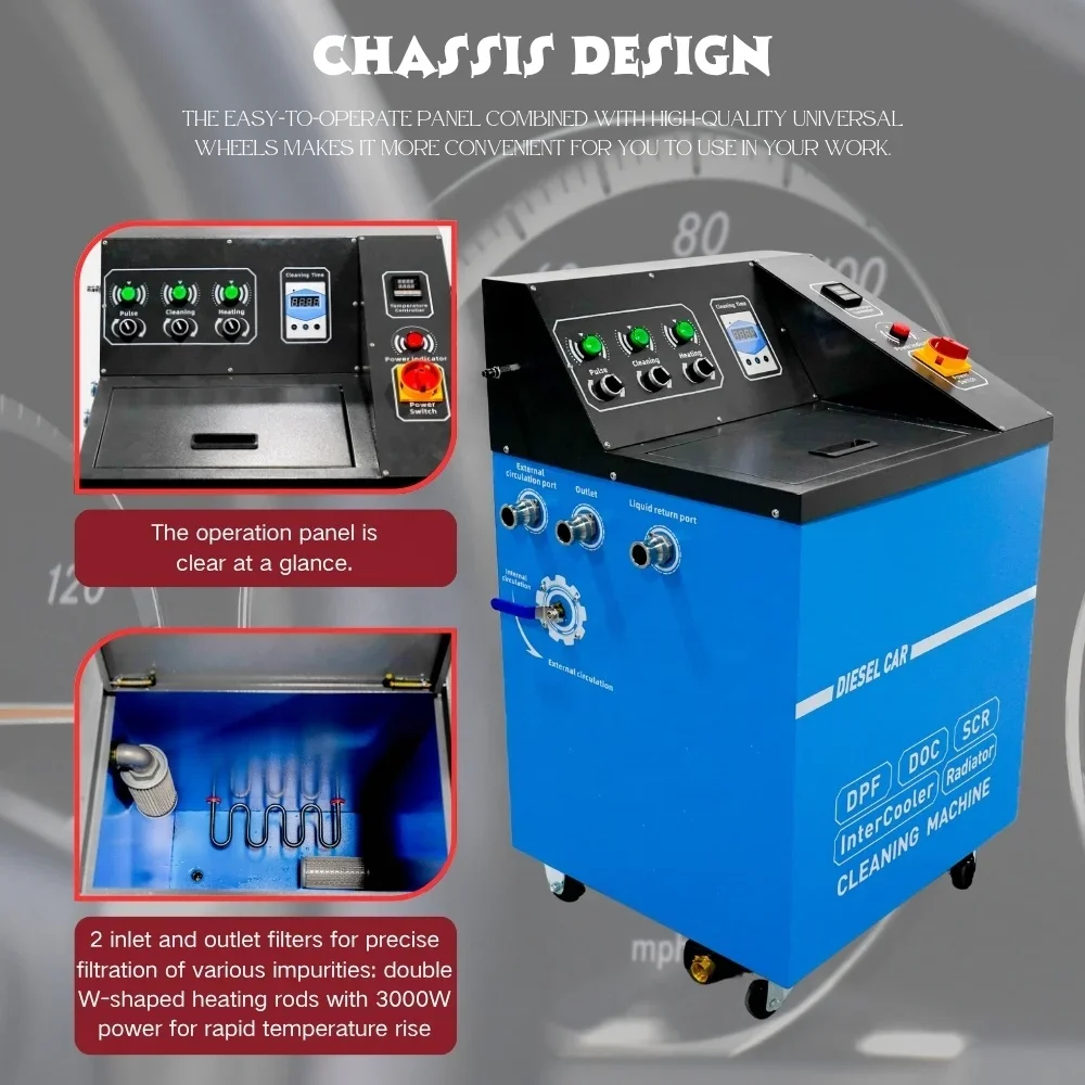 High Pressure Steel Radiator Flush Equipment Diesel Particulate Filter SCR DOC DPF Cleaning Machine AC 220-240V Model