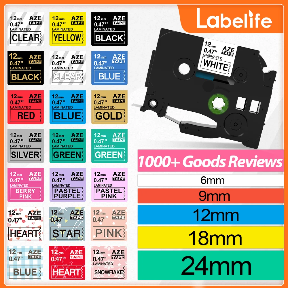 231 Label Maker Tape 12mm Compatible for Brother Label Tape tze231 tze221 241 251 for Brother Label Maker PTH110 PTD600 P710BT