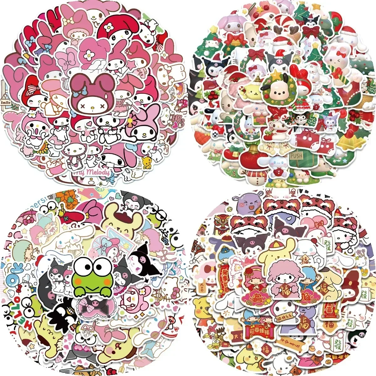 Kawaii My Melody Anime Stickers Sanrio Decal for Laptop Guitar Motorcycle Phone Luggage Car DIY Cartoon Sticker For Kids Toys