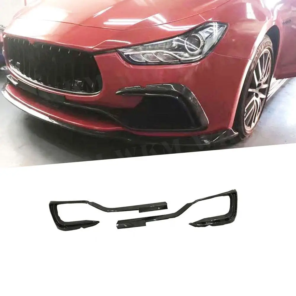 Marco de fibra de carbono para faros antiniebla, cubierta de faro antiniebla, decoración externa para Maserati Ghibli 2014-2017, accesorios de estilo para coche