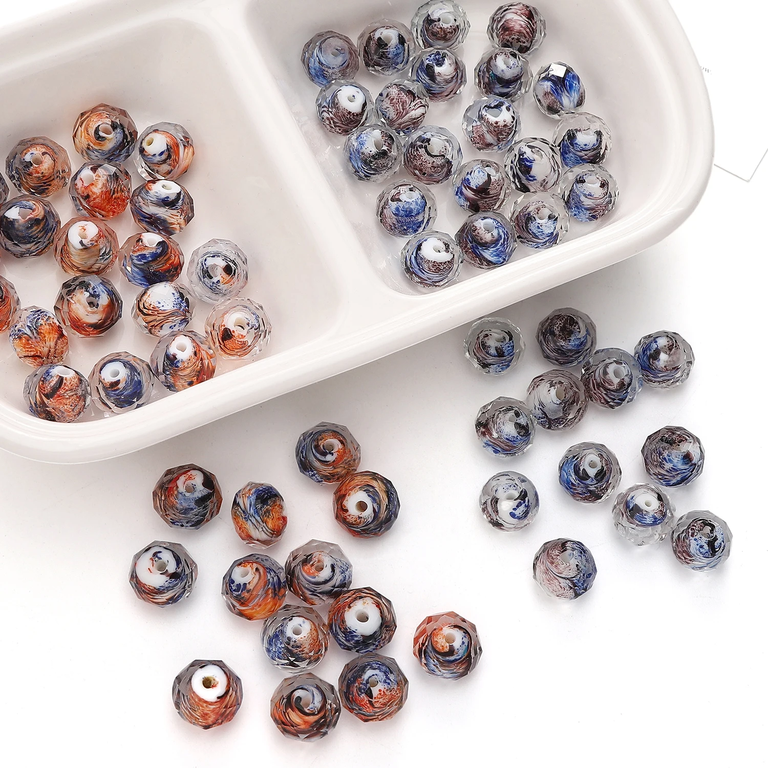 

2pcs Rainbow Beading Beads Round DIY Bracelets Earring Charms Necklace Beads For Jewelry Making Keychain Beading Accessories