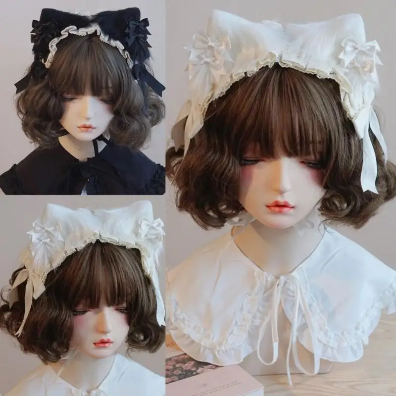 49MF 애니메이션 메이드 헤드 밴드 플러시 귀 귀에 이어 활 헤어 밴드 코스프레 의상 소녀 헤어 액세서리