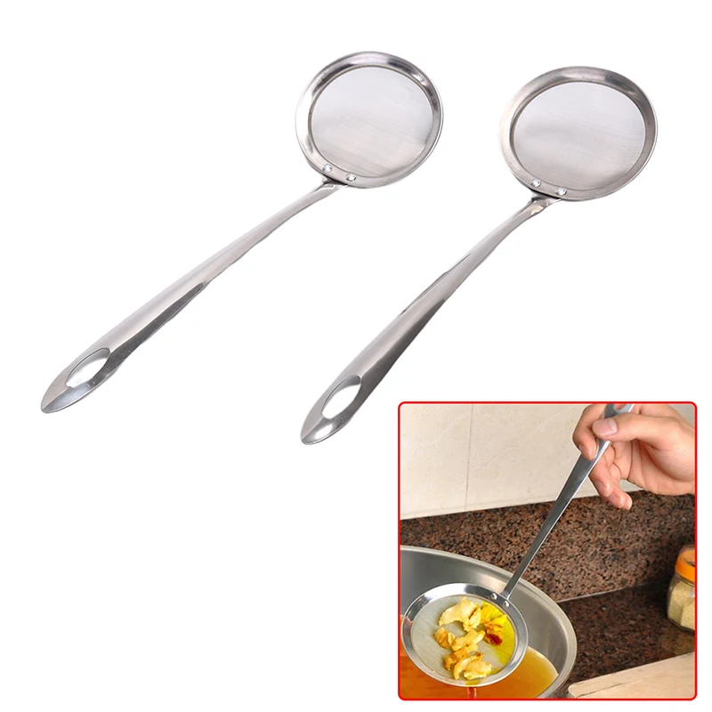 1PC Skimmer Spoon For Hot Pot Mesh Strainer Fat Oil Filters Skimming Grease Foam