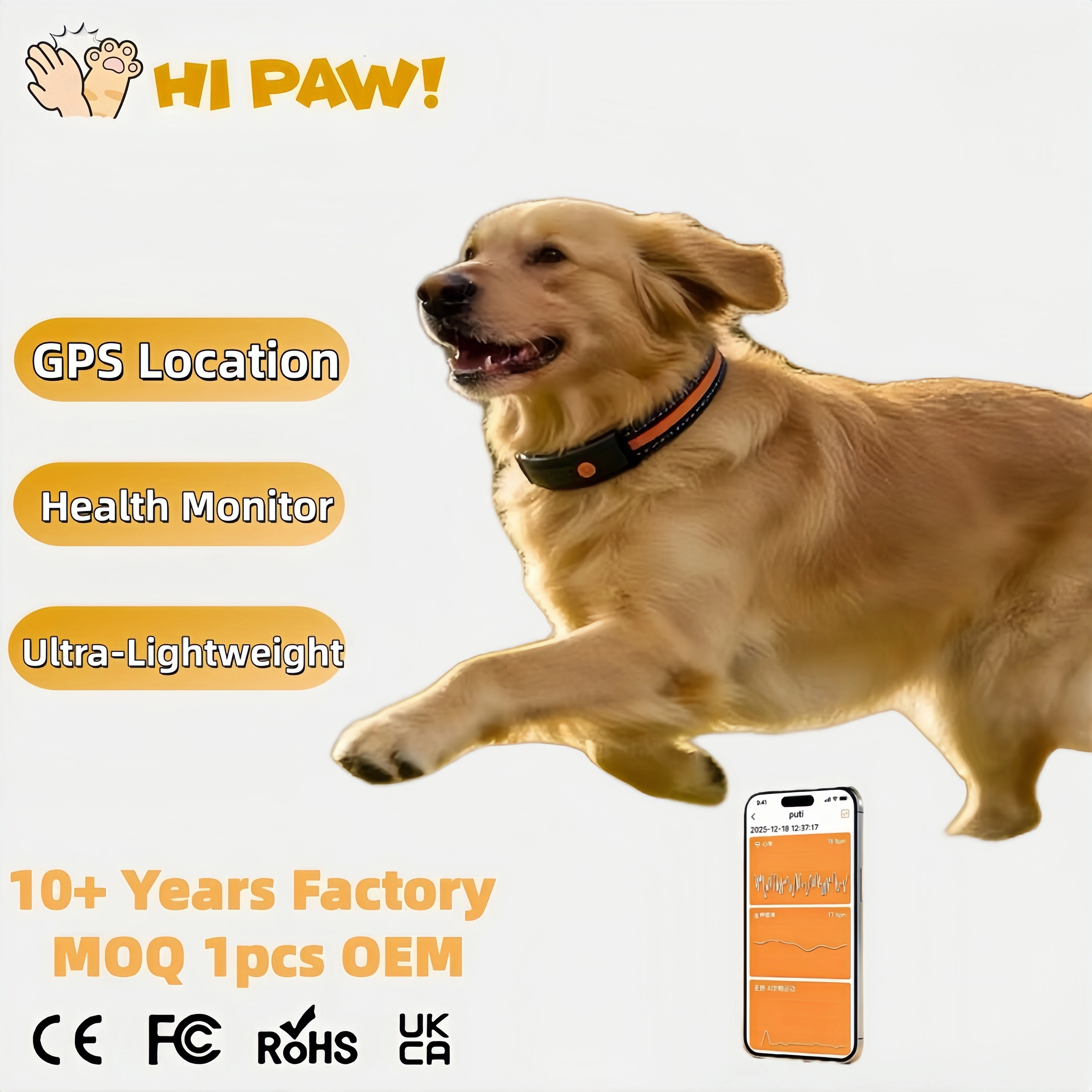 Customized Cat Collar and Wholesale Adjustable for Hunting Dogs Dog Cat Pet GPS Health tracker Collar