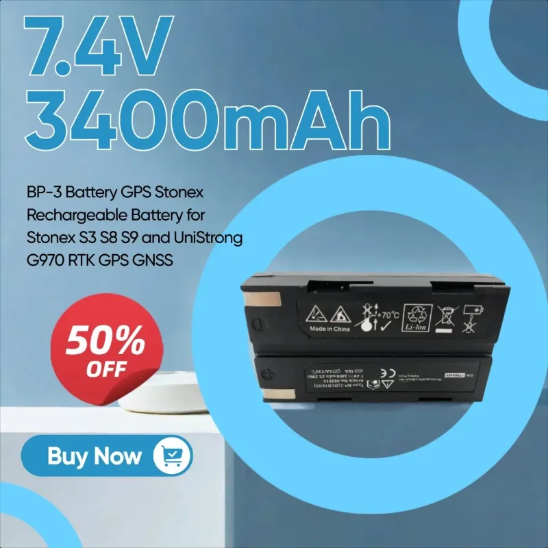 

7.4V 3400mAh BP-3 Battery GPS Stonex Rechargeable Battery for Stonex S3 S8 S9 and UniStrong G970 RTK GPS GNSS