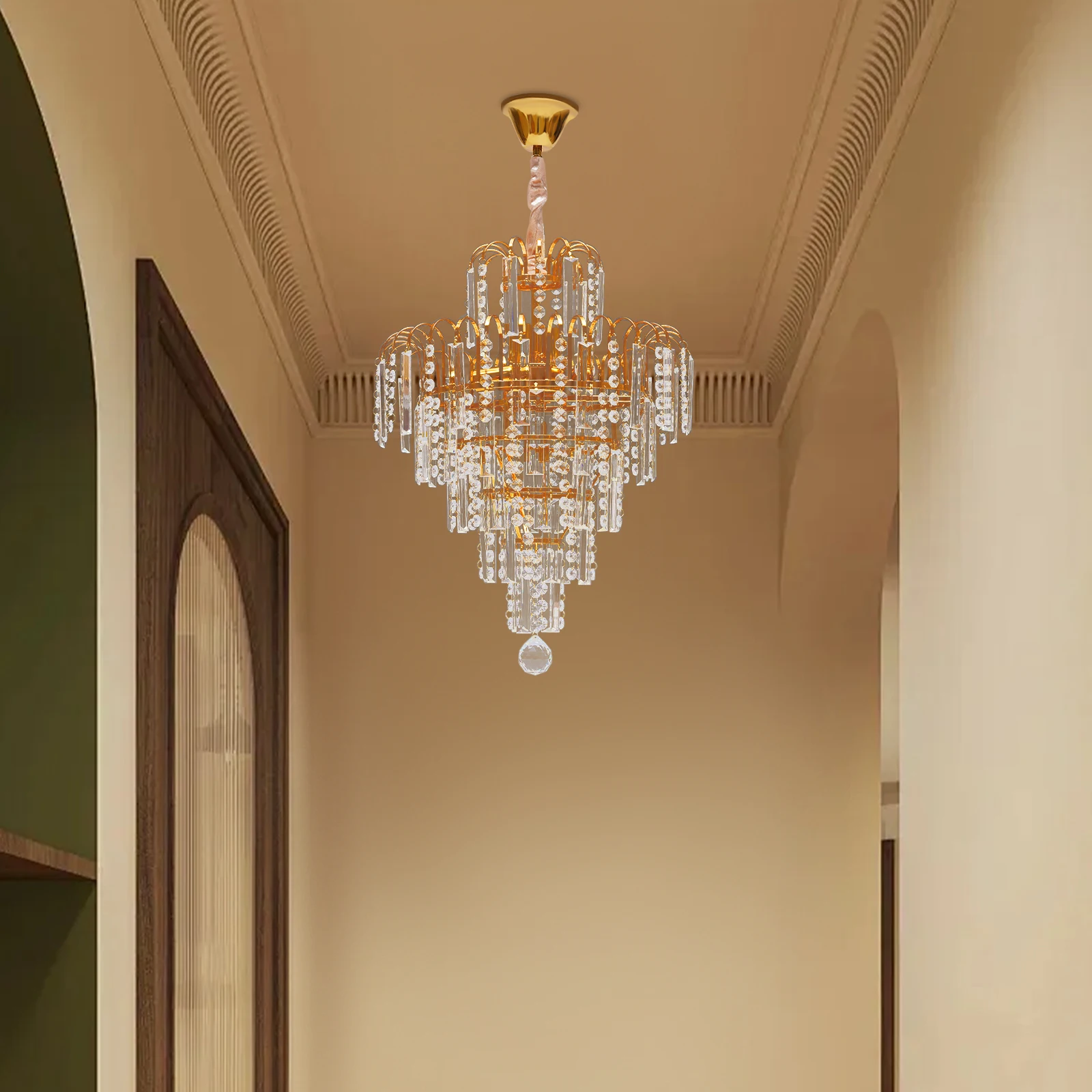

110V Stunning Chandelier, 15.75*21.65in Ceiling Mount for Bedroom, Dining Room, Living Room, Bathroom, Kitchen, Kids Room
