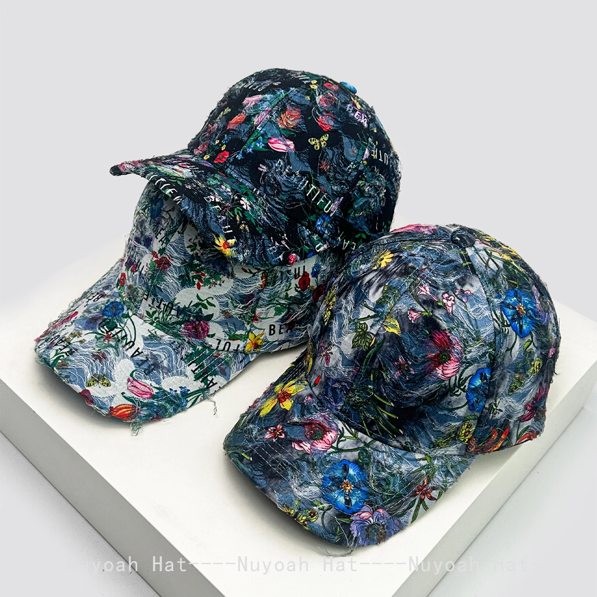 

New Women Ethnic Style Printed Flowers and Plants Baseball Hats Sunshade Casual Versatile Retro Peaked Caps Hardtop Fashion ins