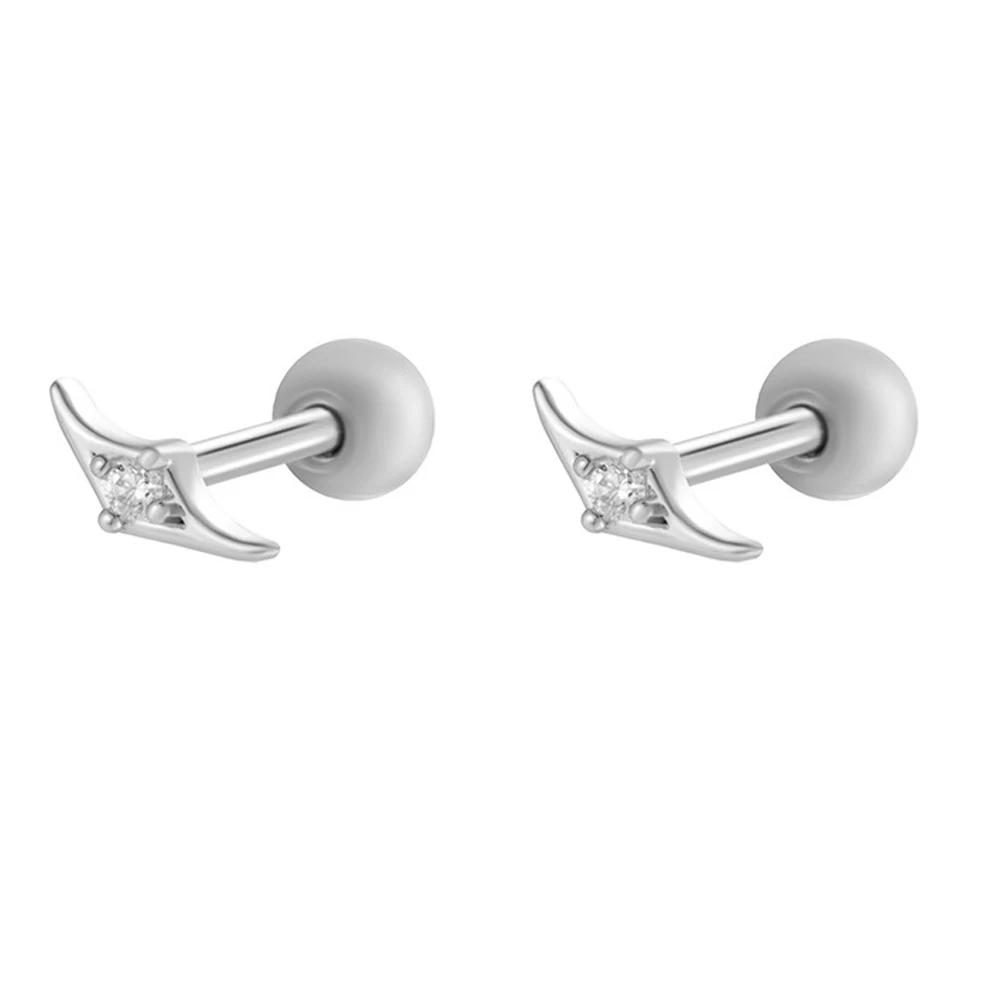 Rhinestone Fly Earrings For Women Copper Inlaid Diamond Gold Stud Geometric Pierce Ear Accessory
