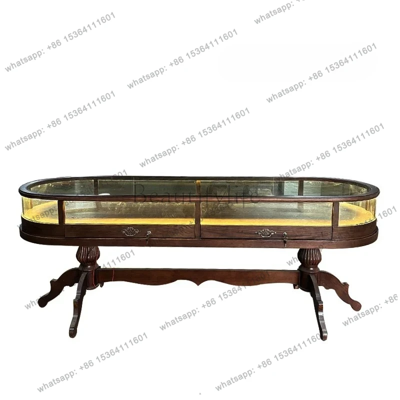 Medieval glass table display cabinet jewelry store clothing Nakajima exhibition hall can be customized