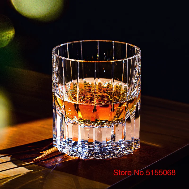 Modern Upscale Asterism Old Fashioned Whiskey Tumbler Hand Carve Kaleidoscope Crystal Whisky Collins Highball Glass XO Wine Cup