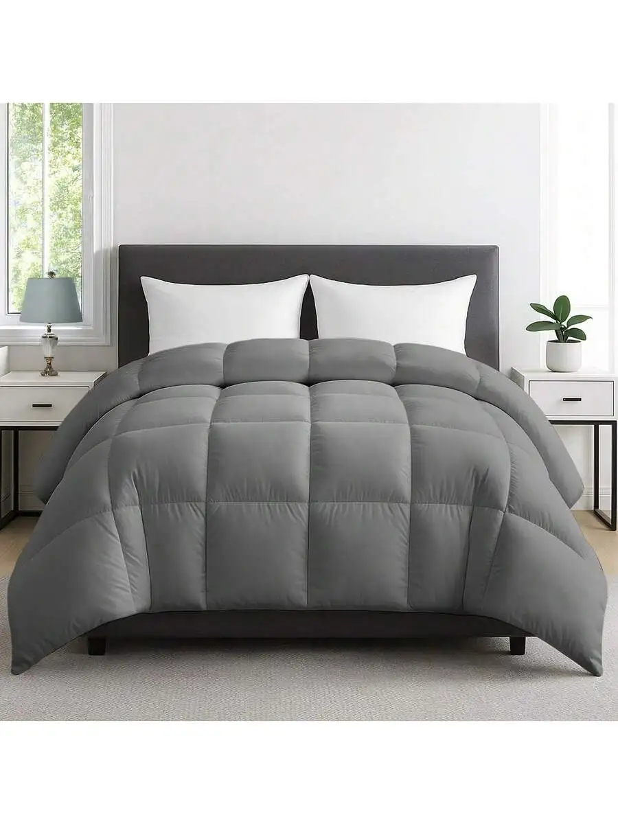 

Down Alternative Comforter With Box Stitching Lightweight All Season Quilt For Adult Bed