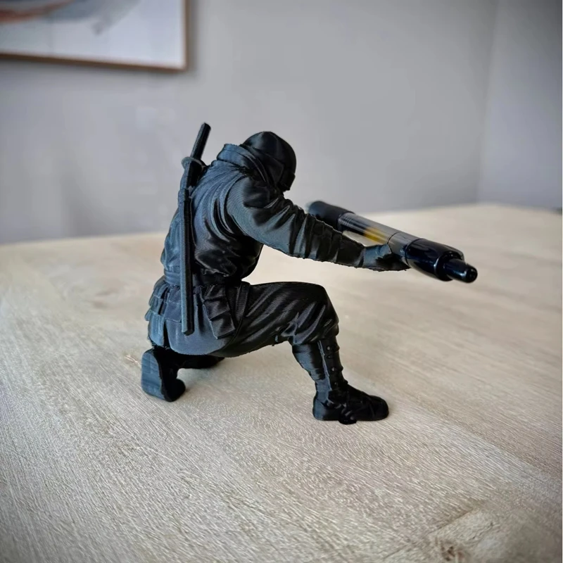 Desktop Art 3D Printed Ninja Pen Holder Unique Figurine Stationery Organizer Pencil Figurines Desk Decor Craft For Pen Storage