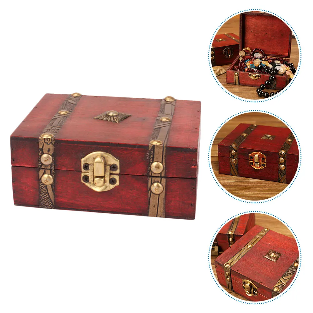 

Wooden Storage Box Large Capacity Jewelry Container Desktop ganizer Eco Friendly Durable Material Red Travel Basket Phone Keys