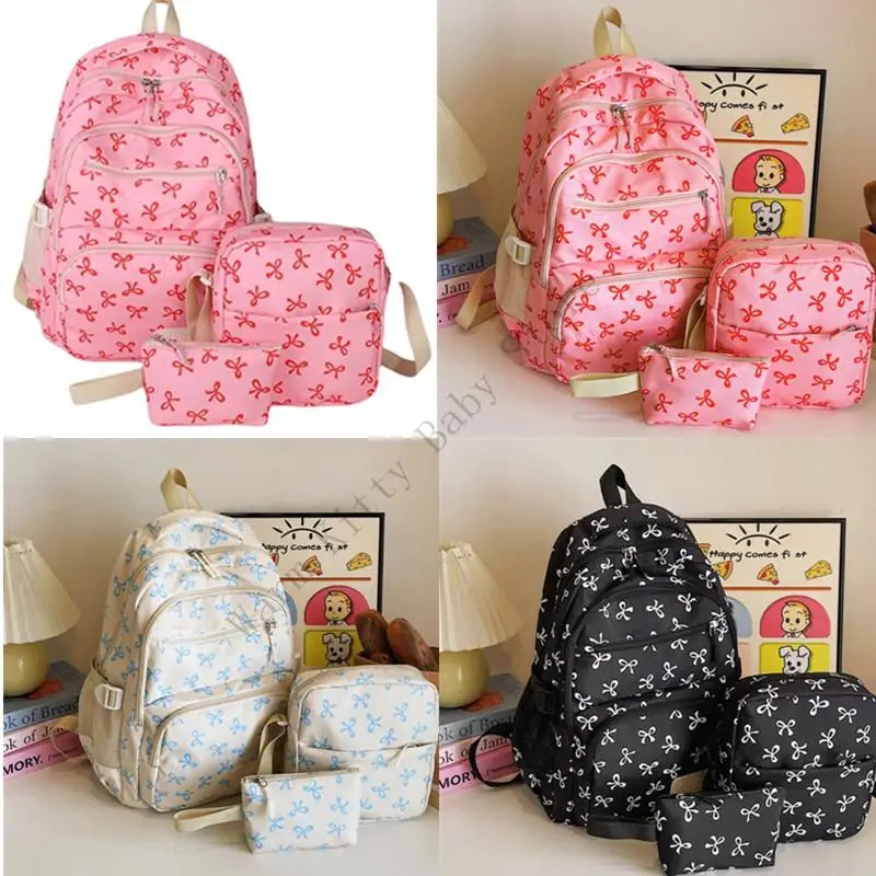 

XXFE 3 Pcs Large Capacity Backpacks Casual Daypacks Student School Bag Aesthetic Backpacks Set Simple Rucksack Travel Bag