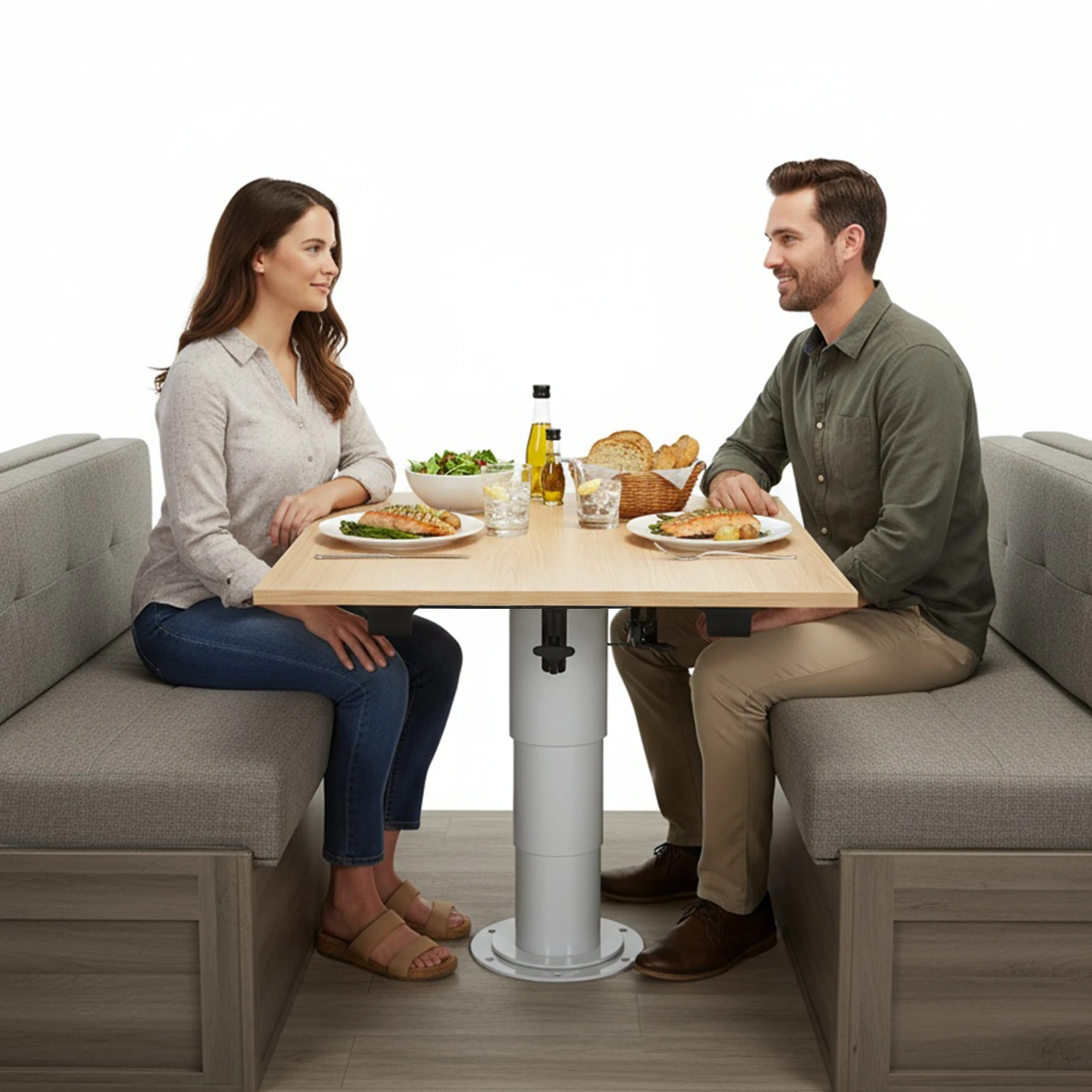 

Усиленная пневматическая регулируемая по высоте опора для стола для автодомов и яхт с газовым подъемником