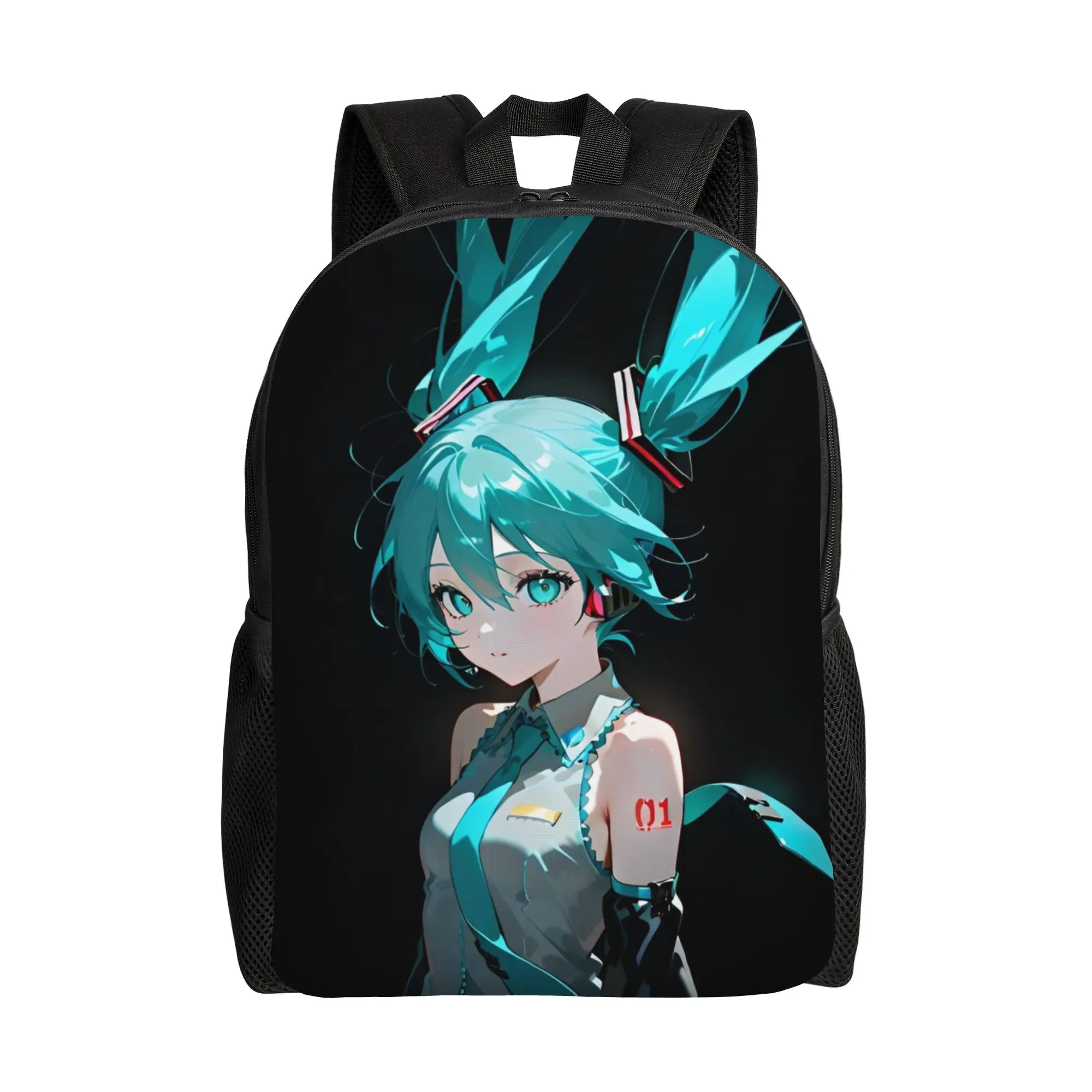 Anime      Hatsune Miku Rucksack für Männer und Frauen, lässig, für Schule, Arbeit, Tagesrucksack, Laptop, Computer, Umhängetasche, Outdoor