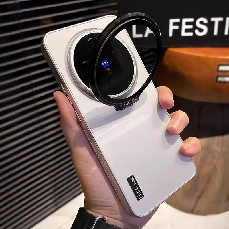 حافظة لهاتف VIVO X300 Pro X200 Ultra دعامة عدسات متكاملة بلون سادة غطاء أكريليك لهاتف VIVO X200 Pro ممتص للصدمات صغير #5