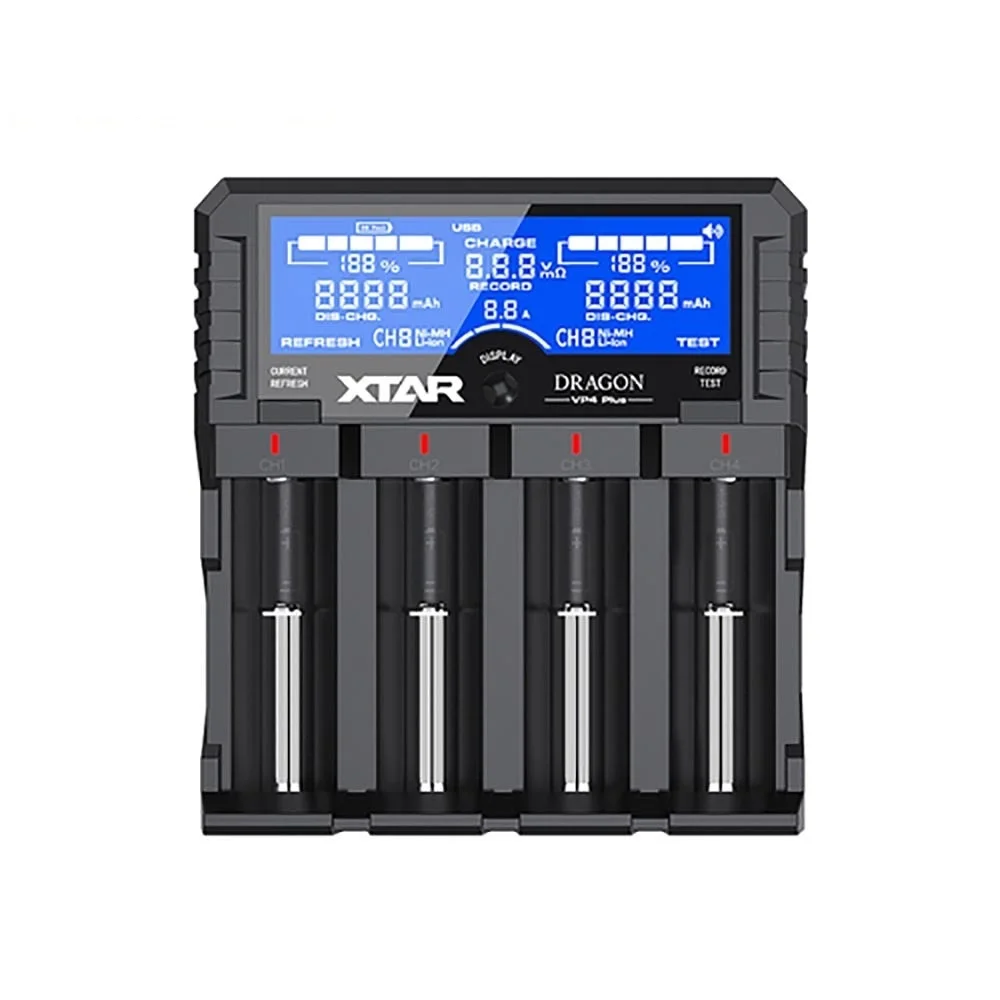 Top XTAR 18650 Battery Capacity Tester Charger Checker Batteries AAA AA Li-ion / Ni-MH 11.1V Battery Pack Battery Charger VP4