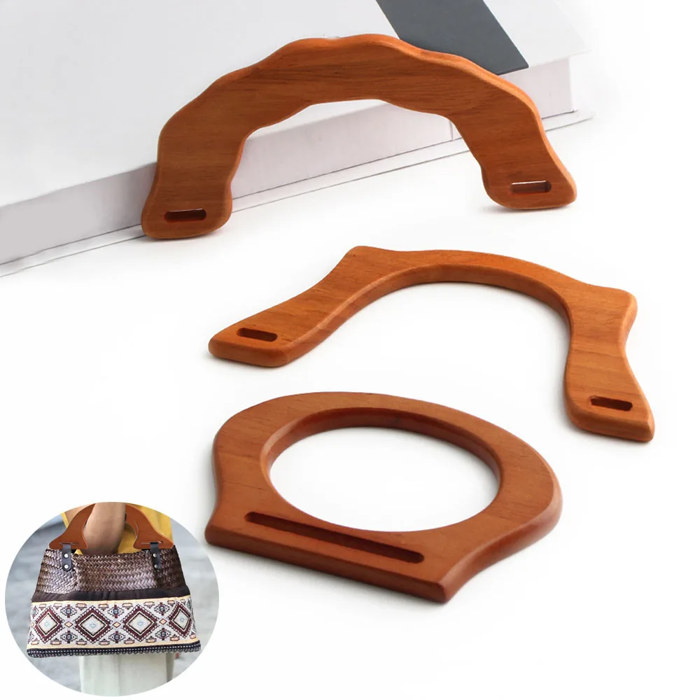 D Shape Bag Handles DIY Replacement Handbag Tote Bag Handles Purse Straps Detachable Wooden Bag Accessories Handcrafted Handle