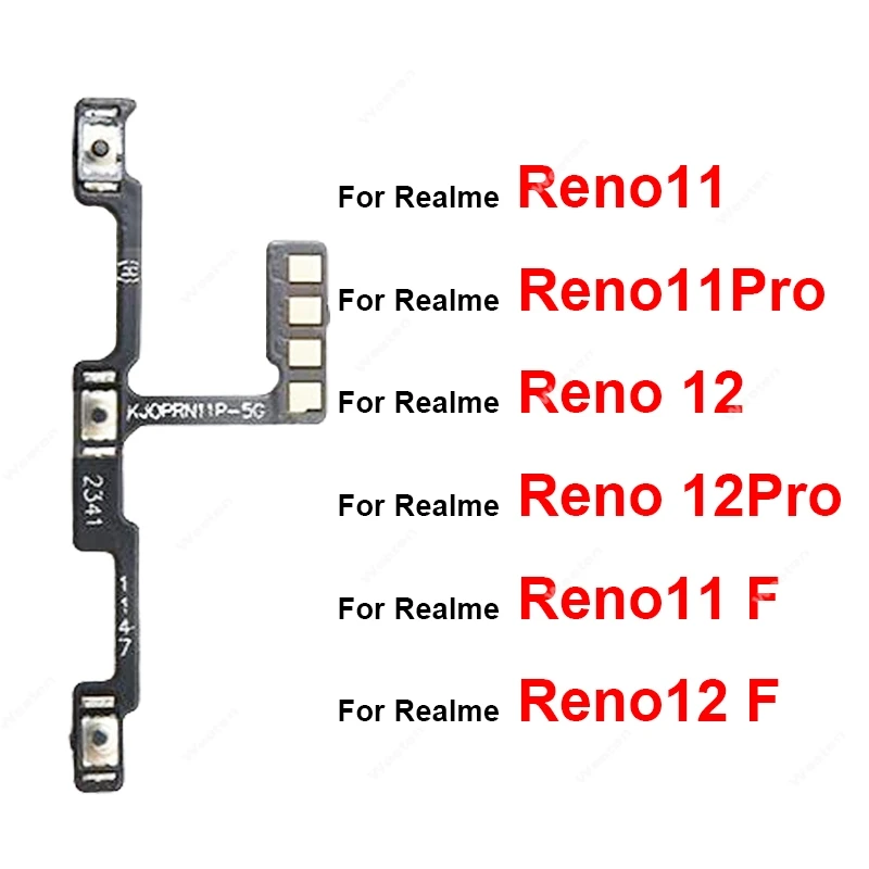 For OPPO Reno 11 11F 12F 12 Pro Plus 5G On OFF Power Volume Button Flex Cable Side Key Flex Ribbon Replacement