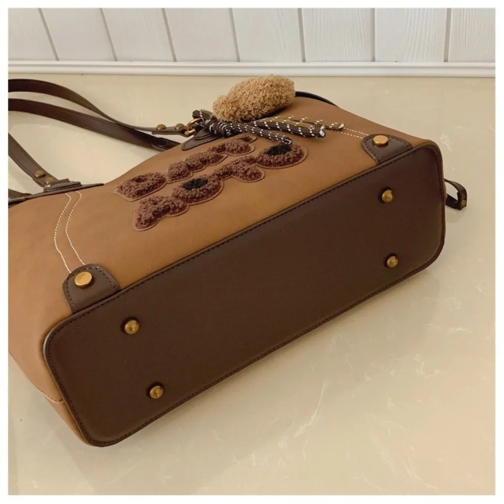 

Элегантная ретро-сумка-тоут из замши с буквенным принтом, вместительная сумка через плечо, портативная высококачественная универсальная сумка