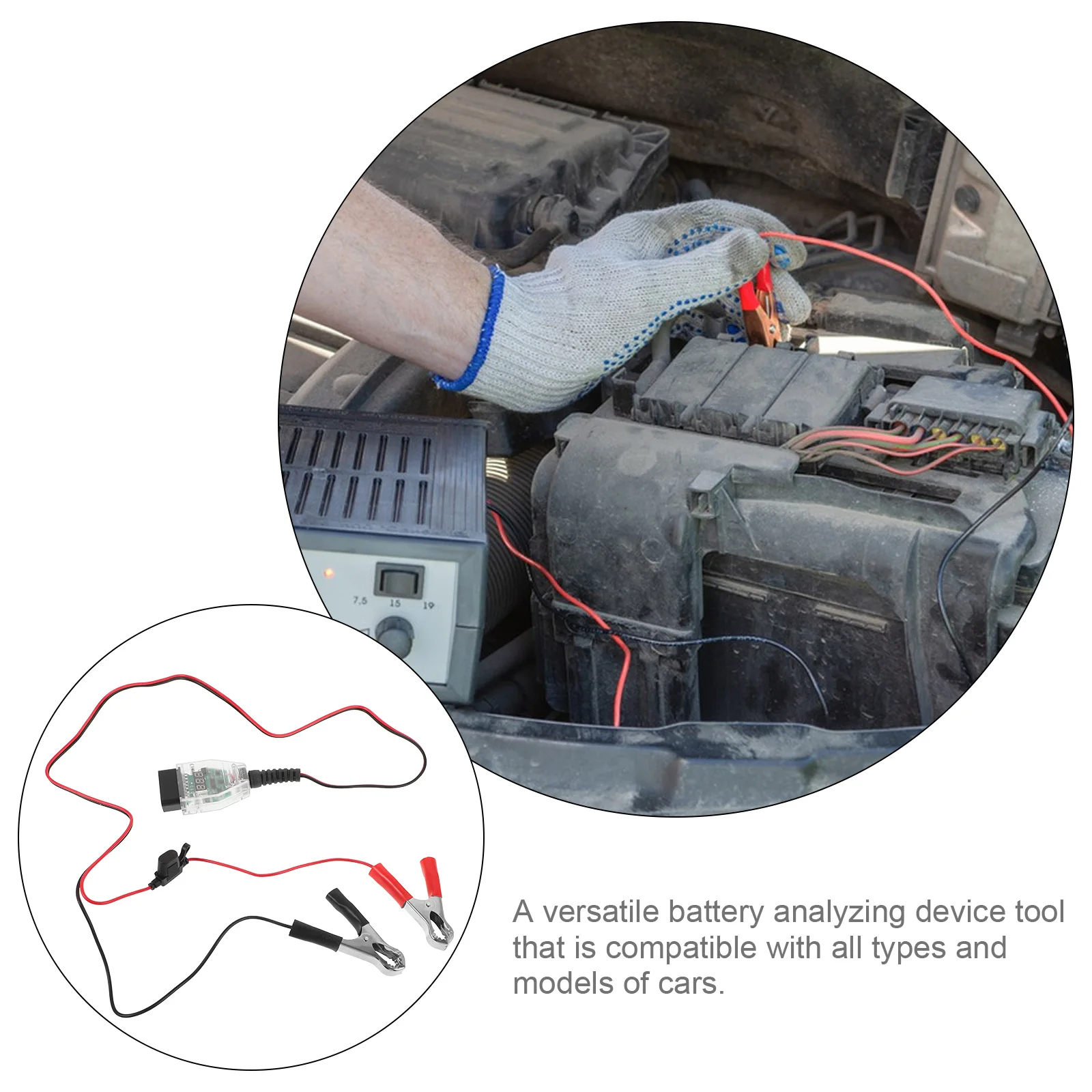 

Diagnostic Instrument Car Analyzer Tester Charging System Analysis Truck Portable Checker Voltage