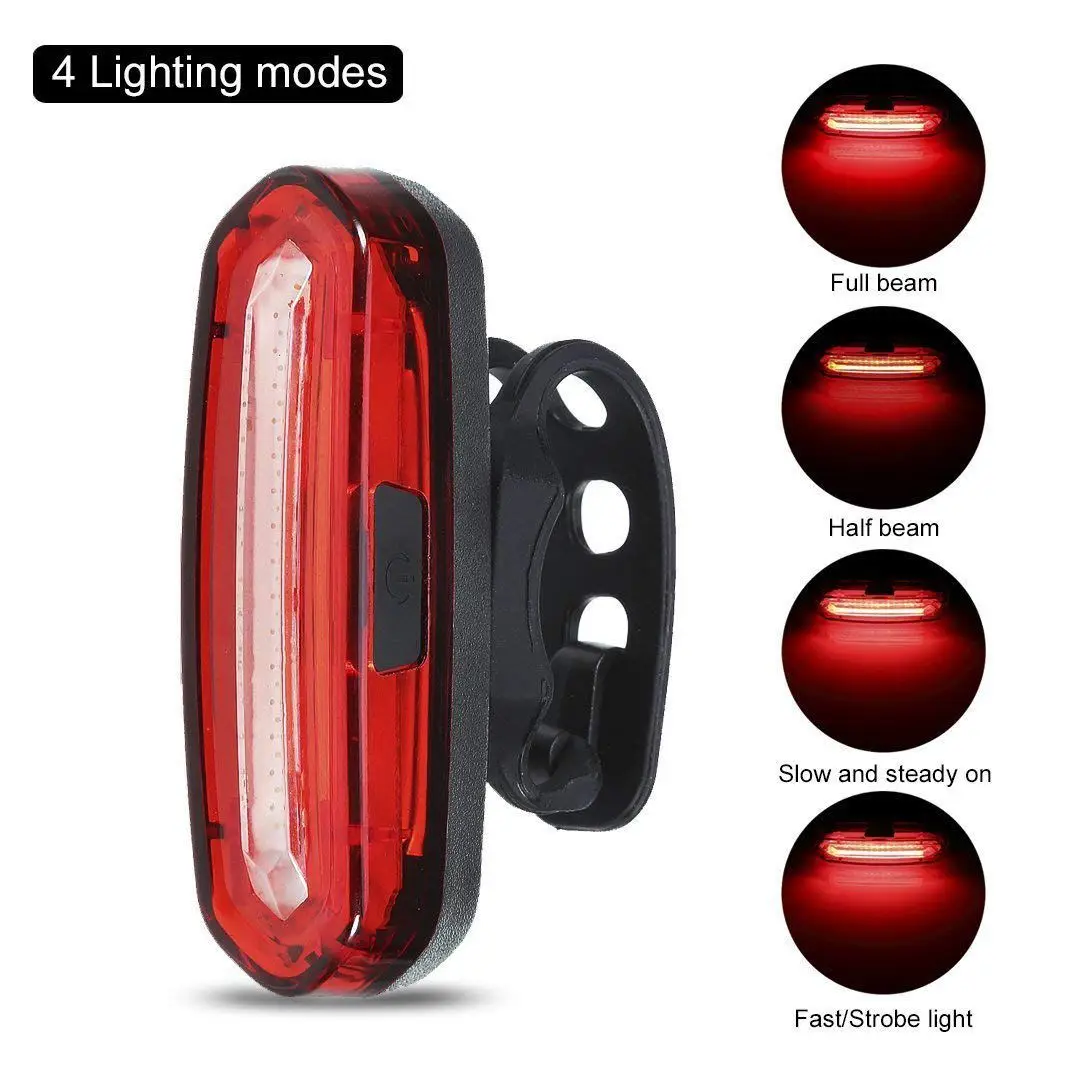 Ultra Bright LED Bike Tail Light, USB Rechargeable Bicycle Rear Light, IPX6 Waterproof and Easy Install Helmet Light