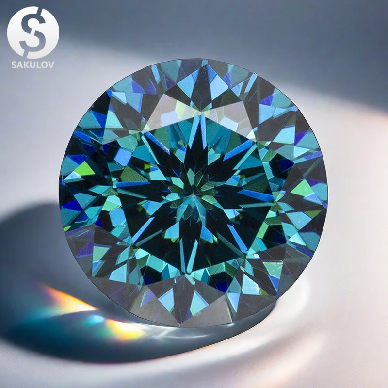 

Sapphire Blue Plum Blossom Cut Moissanite Diamonds 0.5-5.0ct Pass Diamond Tester With GRA Certificate For Fashion Jewelry Making