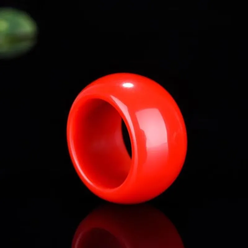 Natural Chicken Blood Hand-carved Jade Finger Fashion Boutique Jewelry Men's and Women's Rings Gift Accessories