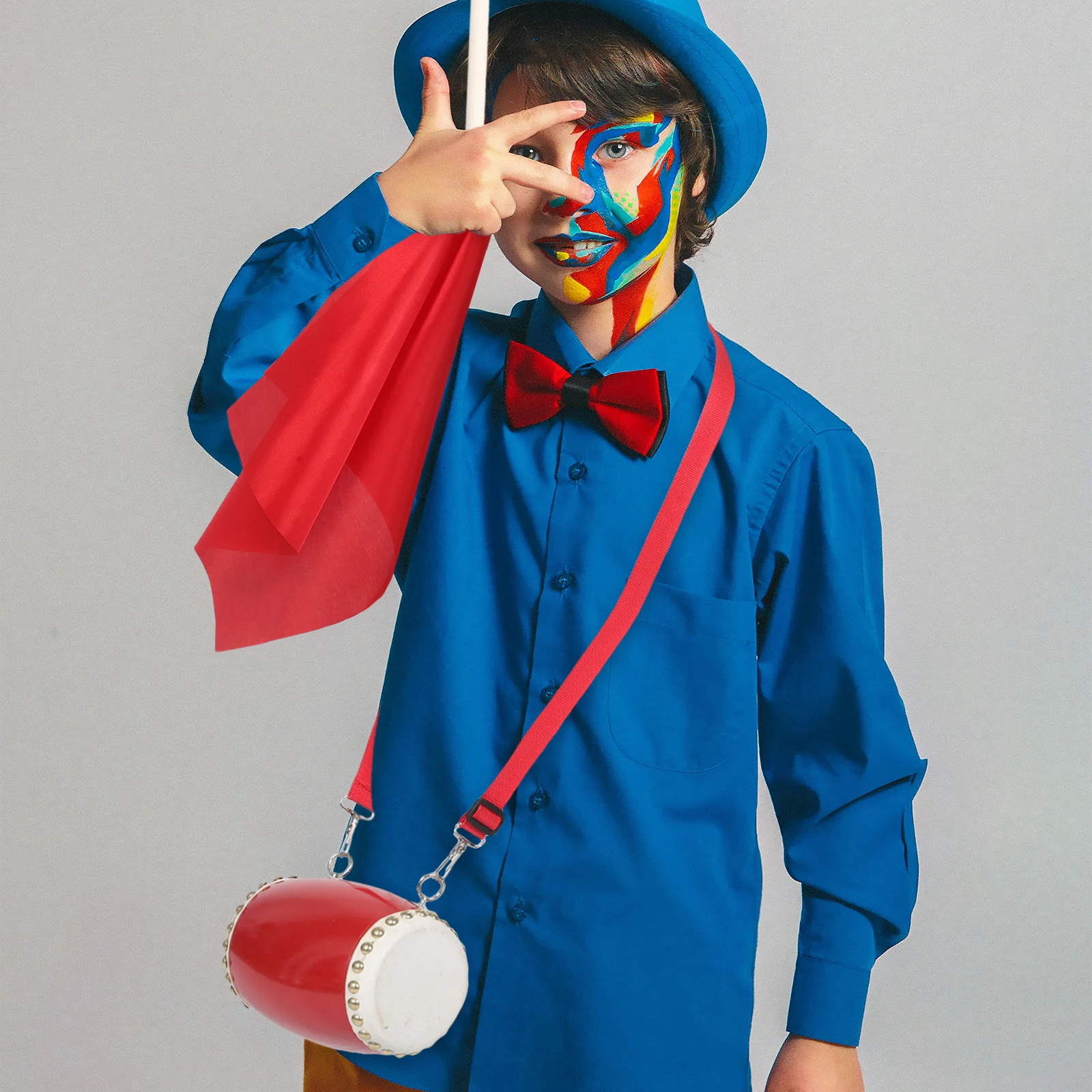 

Eye-Catching Waist Drum Kit: Traditional Chinese Drum With Drumsticks Strap Scarf And Cloth For Dance And Celebrations