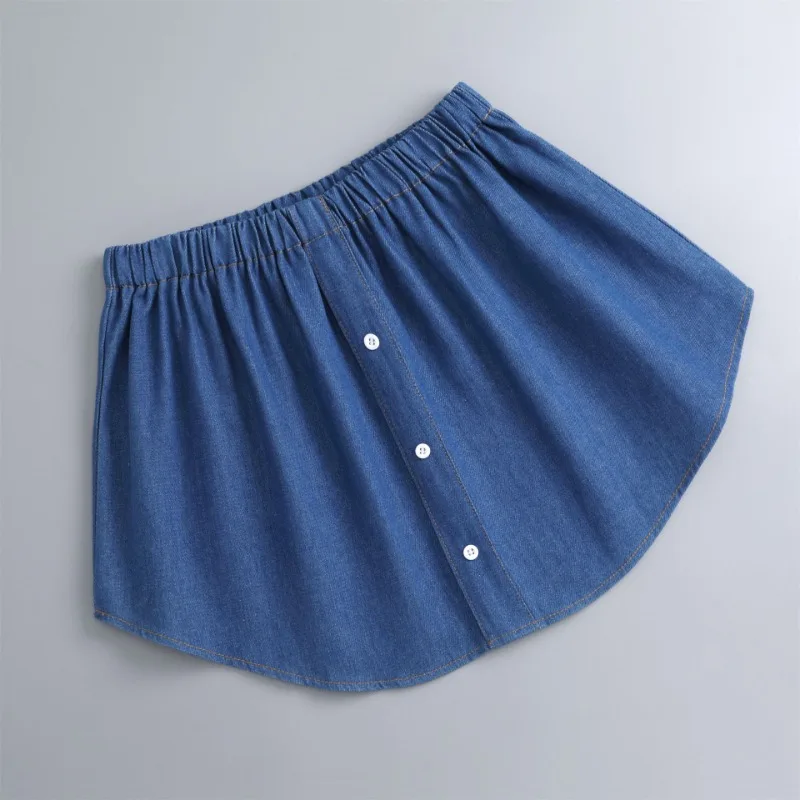 Женская рубашка-удлинитель, джинсовая внутренняя юбка, нижняя юбка, нижняя юбка с подолом, блузка для девочек, подол с хвостом